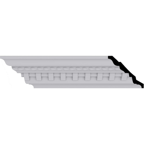 Ekena Millwork 3 1/2"H x 3 7/8"P x 5 1/8"F x 94 1/2"L, (1 3/8" Repeat), Bulwark Dentil and Rope Crown Moulding MLD04X04X05BU - main